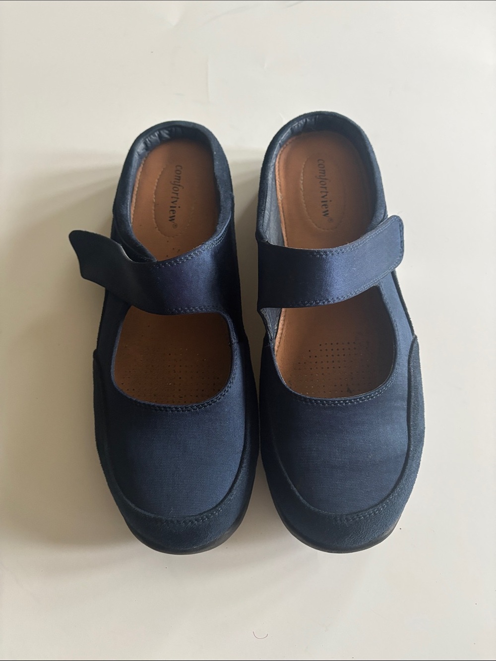 comfortview Navy blue slides wide mules Shoes for women